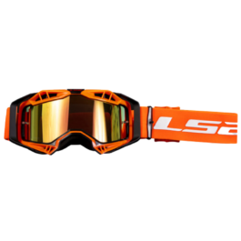 Ls2 Aura Pro Goggle Black Orange With Iridium Visor